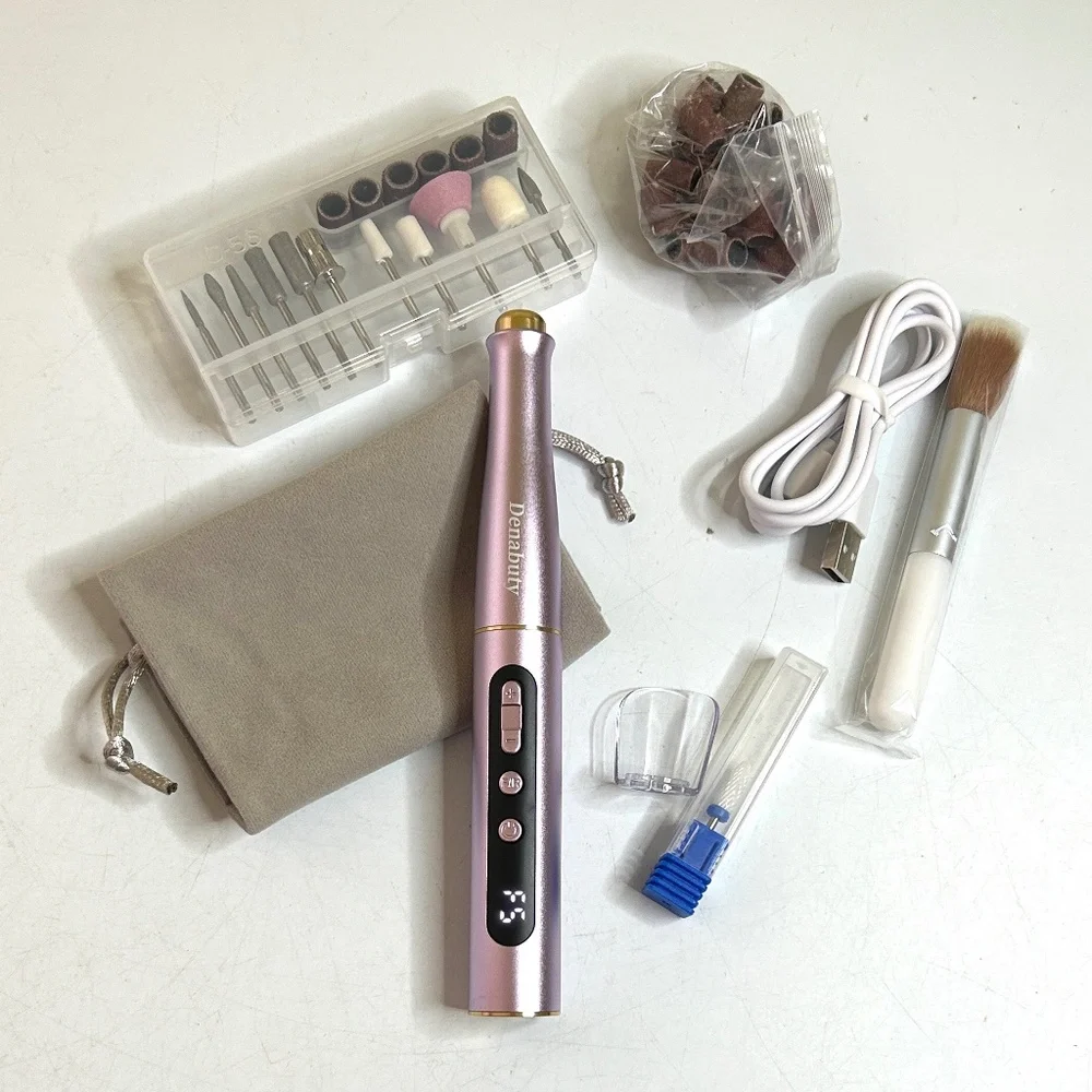 Violet Rechargeable Cordless Electric Nail Drill Set